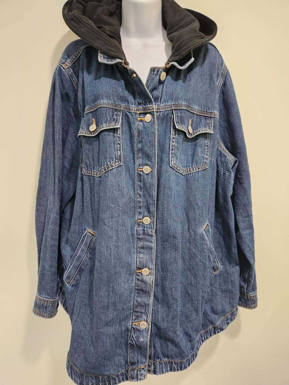 torrid Blue Denim Jacket with Black Hood